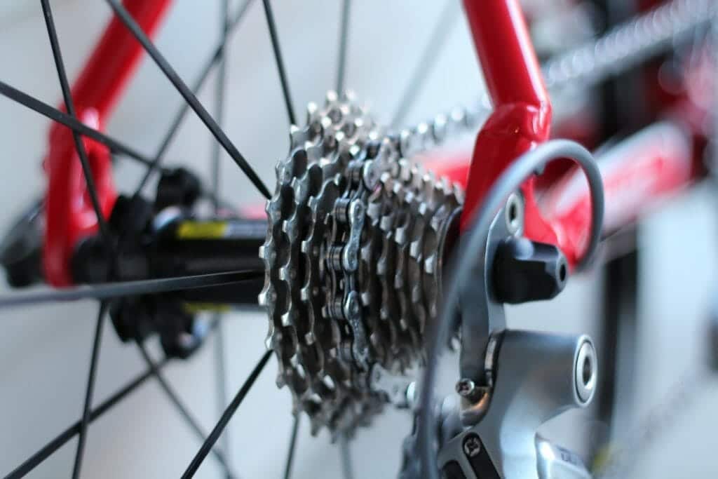 Closeup of clean bike chain