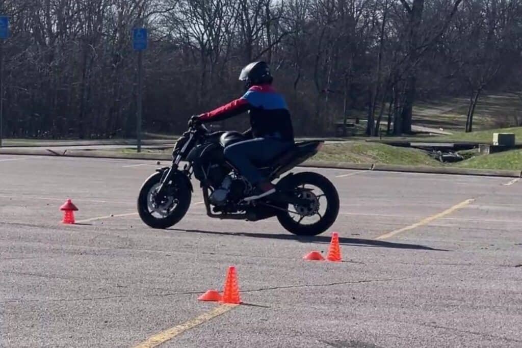 rider on motorcycle course