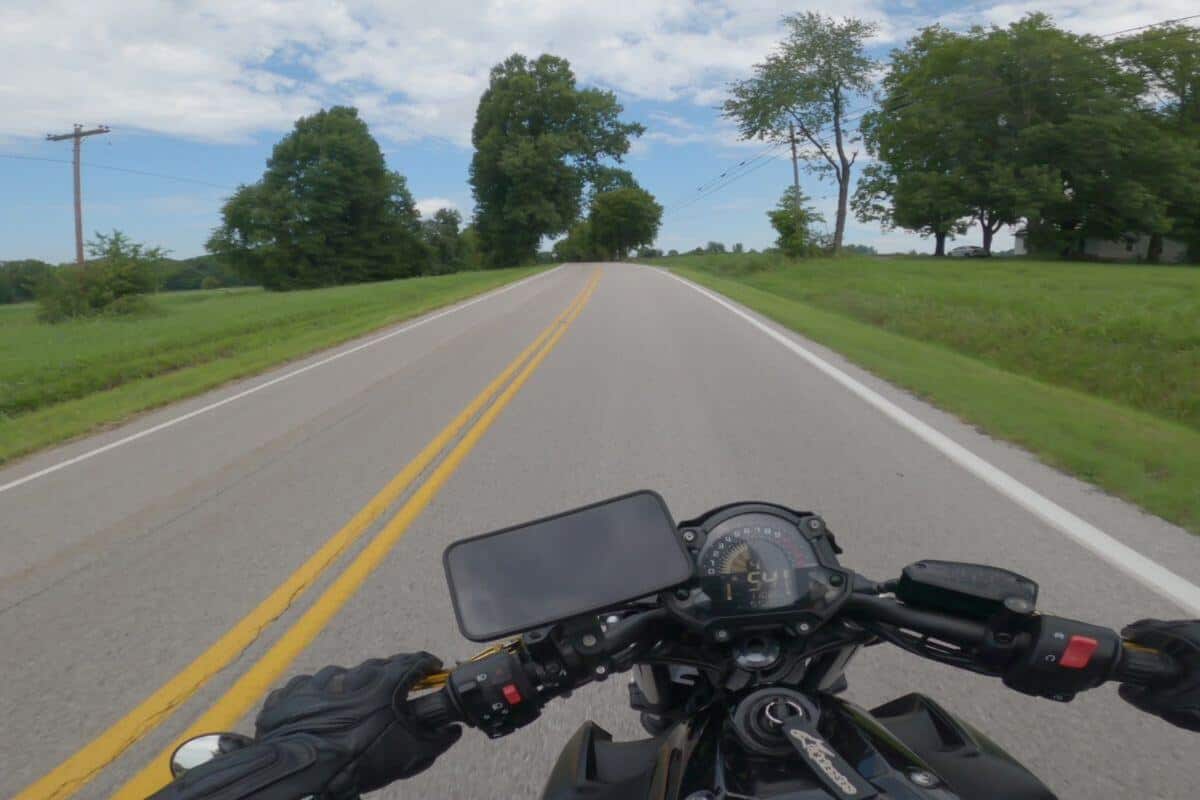 screen capture of motorcycle ride with gopro