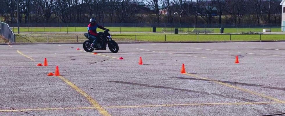 rider on motorcycle course