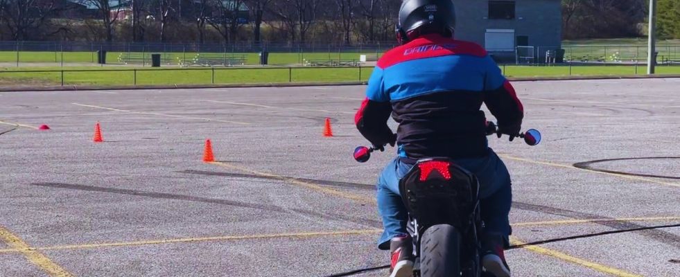 rider on motorcycle course