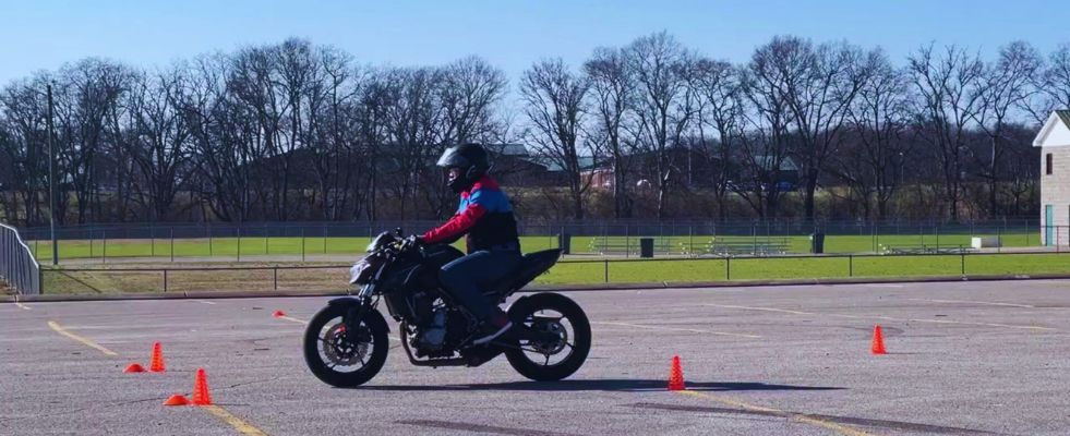 rider on motorcycle course