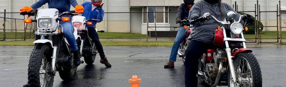 students at the msf course getting ready to ride