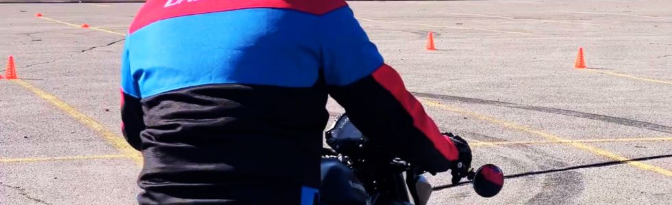 rider on a motorcycle course