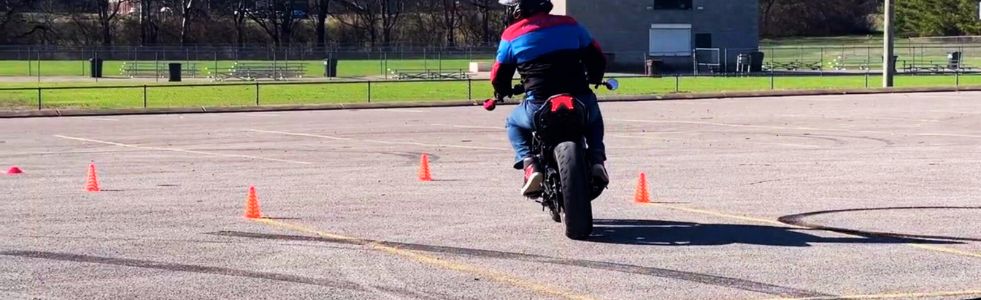 rider on a motorcycle course