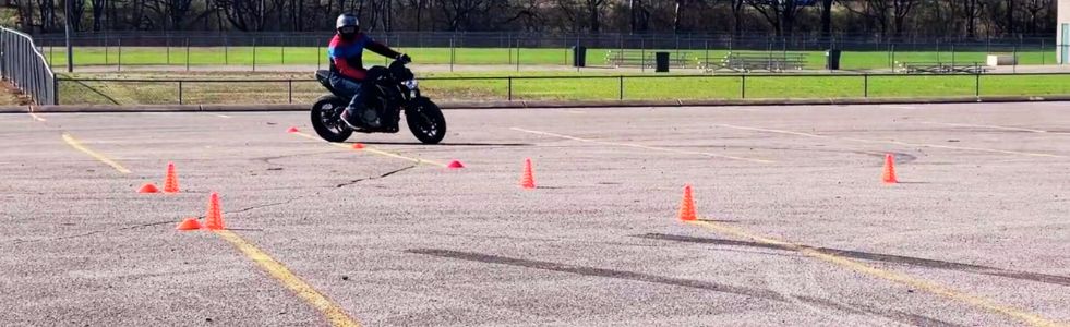 rider on a motorcycle course