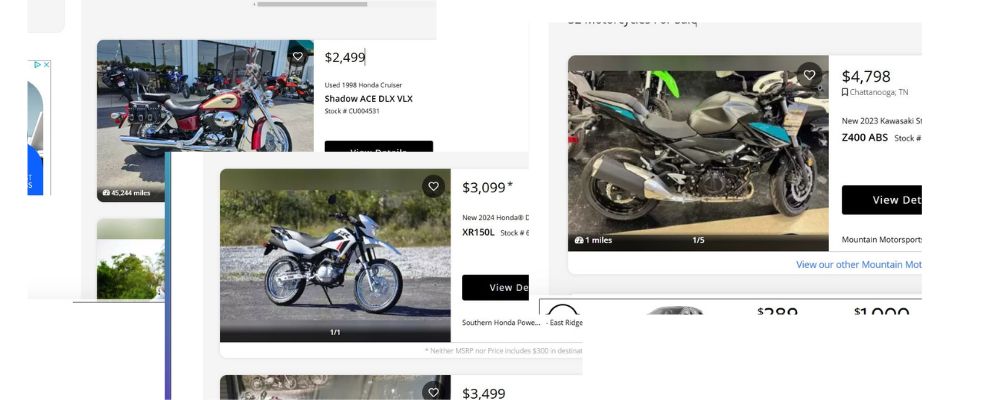 different motorcycles and cost